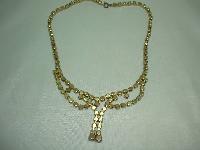 Vintage 50s Sparkling AB Diamante Cascade Tassel Drop Necklace 