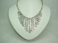 Vintage 50s Sparkling Diamante  Bib Festoon Drop Necklace STUNNING!