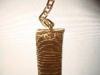 Vintage 70s Signed Grosse Wide Flexible Textured Gold Choker Necklace