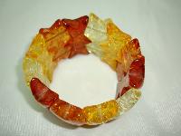 Vintage 50s Honey and Amber Confetti Sparkle Lucite Stretch Bracelet