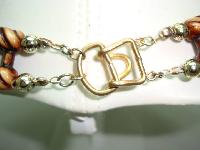 1970s Very Attractive Wide Brown and Gold Lucite Collar Necklace MINT!