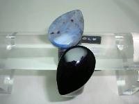 Stylish Jaeger Black & Grey Chunky Clamper Bangle Bracelet WOW!