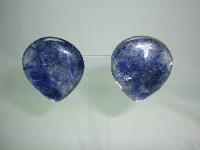 Vintage 70s Large Purple Blue Lucite Clip On Earrings