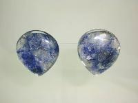 Vintage 70s Large Purple Blue Lucite Clip On Earrings