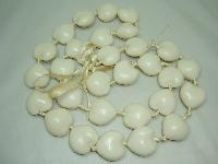 Unique Chunky Cream Heart Bead Necklace on Satin Ribbon 