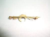 Antique Victorian Pretty Paste Crescent Moon Gold Bar Brooch