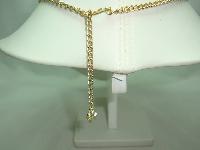 Vintage 50s Beautiful AB Diamante Floral Link Goldtone Necklace