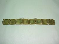 Vntage 30s Wide Goldide Lucite Sparkle Geometric Square Link Bracelet