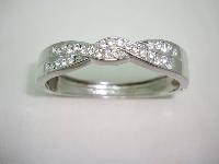Vintage 80s Fabulous Diamante SilverTwist Style Hinged Bangle