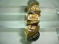 Vintage 80s Stylish Wide Silver and Gold Fancy Cuff Clamper Bracelet 