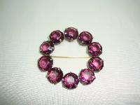 Antique Victorian Beautiful Amethyst Purple Paste Stone Garland Brooch