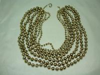 Vintage 50s Style Amazing Show Stopping 7 Row Gold Bead Necklace