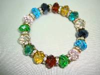 Beautiful Multicoloured Crystal and Diamanate Bead Stretch Bracelet  