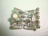 1980s Signed Givenchy Classy Wide Chain Link Clip On Silver Earrings