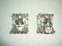 1980s Signed Givenchy Classy Wide Chain Link Clip On Silver Earrings