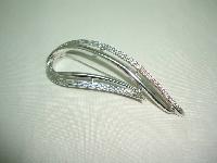 60s Signed Sarah Cov Silver Openwork Swirl Design Brooch and Earrings 