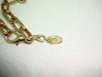 Signed Jaeger Contemporary Chunky Black Taupe Bead Gold Chain Necklace