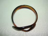 Vintage 30s Art Deco Amber Brown Lucite Snake Wrap Bangle Bracelet