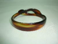Vintage 30s Art Deco Amber Brown Lucite Snake Wrap Bangle Bracelet