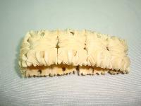 Vintage 30s Art Deco Intricate Carved Bone Fancy Link Stretch Bracelet