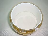 Stunning Wide Chunky White and Clear Lucite Gold Butterfly Bangle Wow!