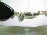 Signed Jaeger Chunky Grey Black Cream Lucite Moonglow Bead Necklace 