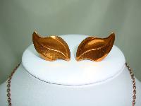 1960s Signed Moda Designer Large Copper Flower Pendant and Earrings