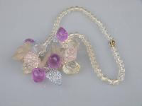 Vintage 70s Fabulous Colourful Fruits Lucite Cluster Bead Necklace WOW