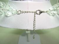 Fab Chunky Clear Lucite Acrylic Bead Necklace with Large Heart Pendant