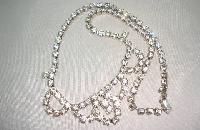 Vintage 50s Pretty Diamante Cascade Drop Sparkling Necklace
