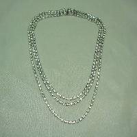 Vintage 50s Amazing 3 Row Graduating Sparkling Diamante Necklace