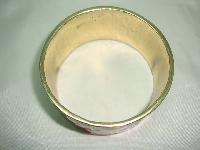 1980s Heavy Multicoloured Enamel Wide Goldtone Striped Bangle Quality!