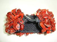 Fabulous and Stylish Smooth Cornelian Chip Stone Wide Cuff Bracelet 