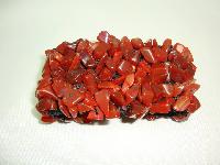 Fabulous and Stylish Smooth Cornelian Chip Stone Wide Cuff Bracelet 