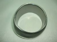 Fabulous Chunky Silver Grey  Lucite Acrylic Moonglow  Wide Bangle