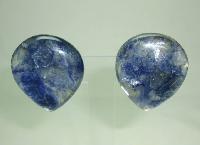 Vintage 70s Large Purple Blue Lucite Clip On Earrings