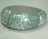 Vintage 50s Style Wide Chunky Mint Green MOP Bangle 
