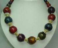 Vintage 70s Chunky Multicoloured Lucite Bead Necklace 