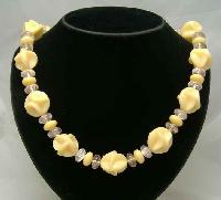 Vintage 50s Chunky Lucite Pastel Swirl Bead Necklace