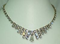 Vintage 30s Art Deco Sparkling Paste Diamante Drop Necklace Quality!