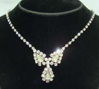 Vintage 50s Stunning Teardrop Design Diamante Necklace