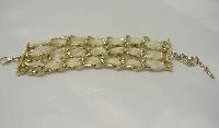 Vintage 80s Fab MIKEY Wide Gold Chain Cuff Bracelet 