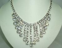 Vintage 50s Sparkling Diamante  Bib Festoon Drop Necklace STUNNING!