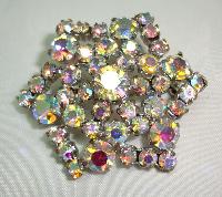 Vintage 50s Sparkling AB Diamante Starburst Brooch