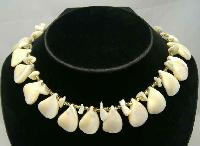 1950s Mother of Pearl Teardrop & Gold Bead Necklace WOW