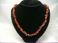 Stylish 20 inch Dark Red/Orange REAL QUARTZ Necklace