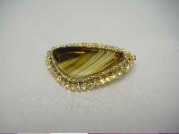 Vintage 50s Agate Glass AB Diamante Modernist Brooch