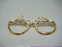 Vintage 80s Diamante Dame Edna Spectacles Brooch FUN!