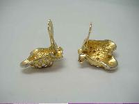 Vintage 80sTeddy Bear Head Diamante Clip On Earrings