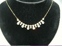 Vintage 30s Paste Diamante Drop Necklace on Gold Chain
